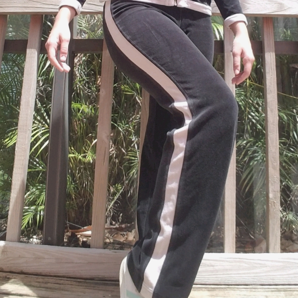 Boston Proper Black Velvet Sweatpants